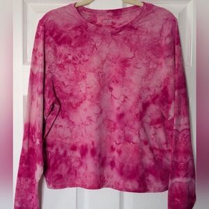 Vibrant Pink Ice Tie Dye Long Sleeve, Old Navy XXL